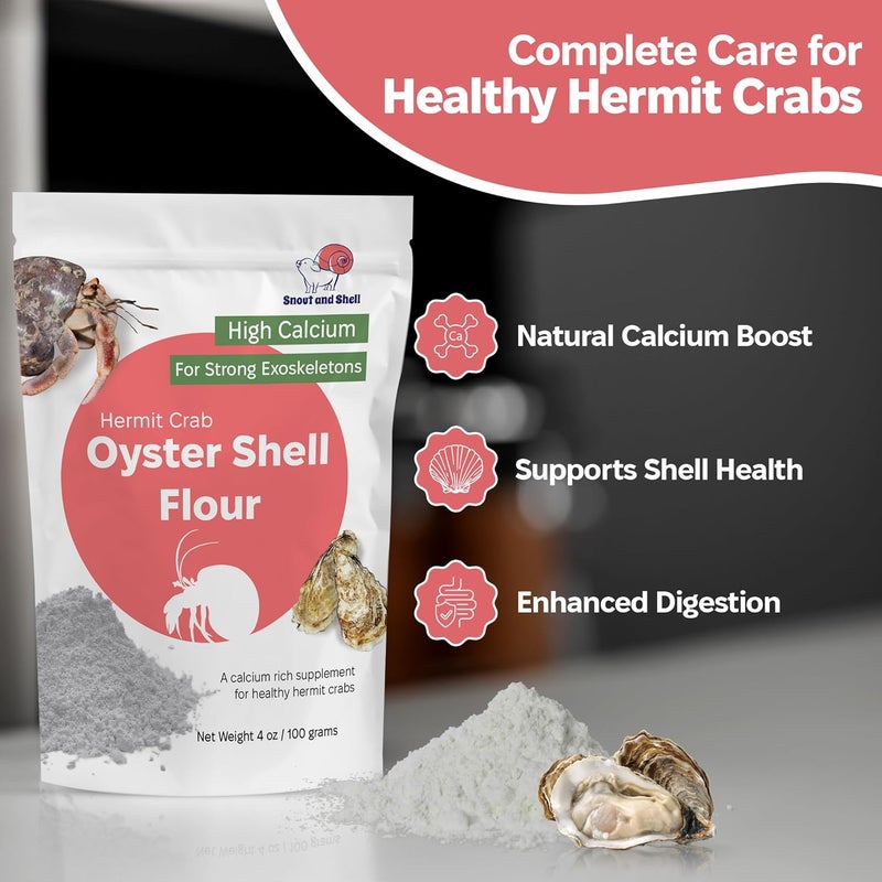 Snout and Shell Oyster Shell Supplement for Hermit Crabs – Natural Calcium Source for Molting Support – Auto Feeder Compatible – USA-Sourced Crushed Shell Powder for Stronger Exoskeletons and Shell Health - Image 2